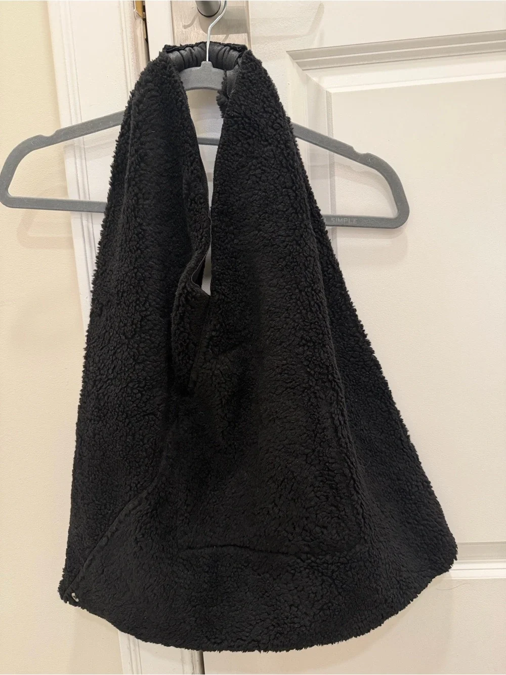 MM6 Maison Margiela Japanese Faux Shearling Tote Bag Black Large Unisex Auth‎